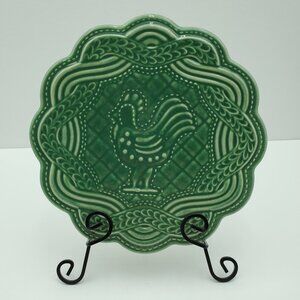 Longaberger Pottery American Craft Originals Light Ivy Rooster Trivet Wall Decor